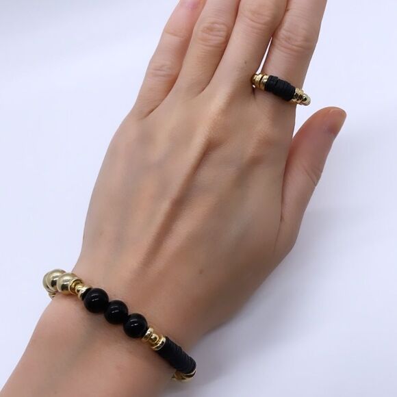 NWT Wool + Pepper Co. Black & Gold Matching Set - Picture 4 of 4